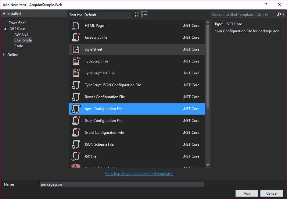 Add npm Configuration File