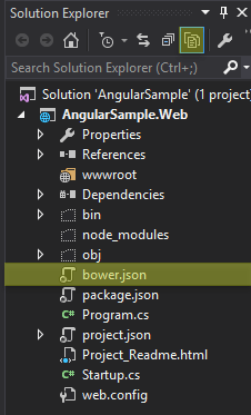 Bower.json In Visual Studio